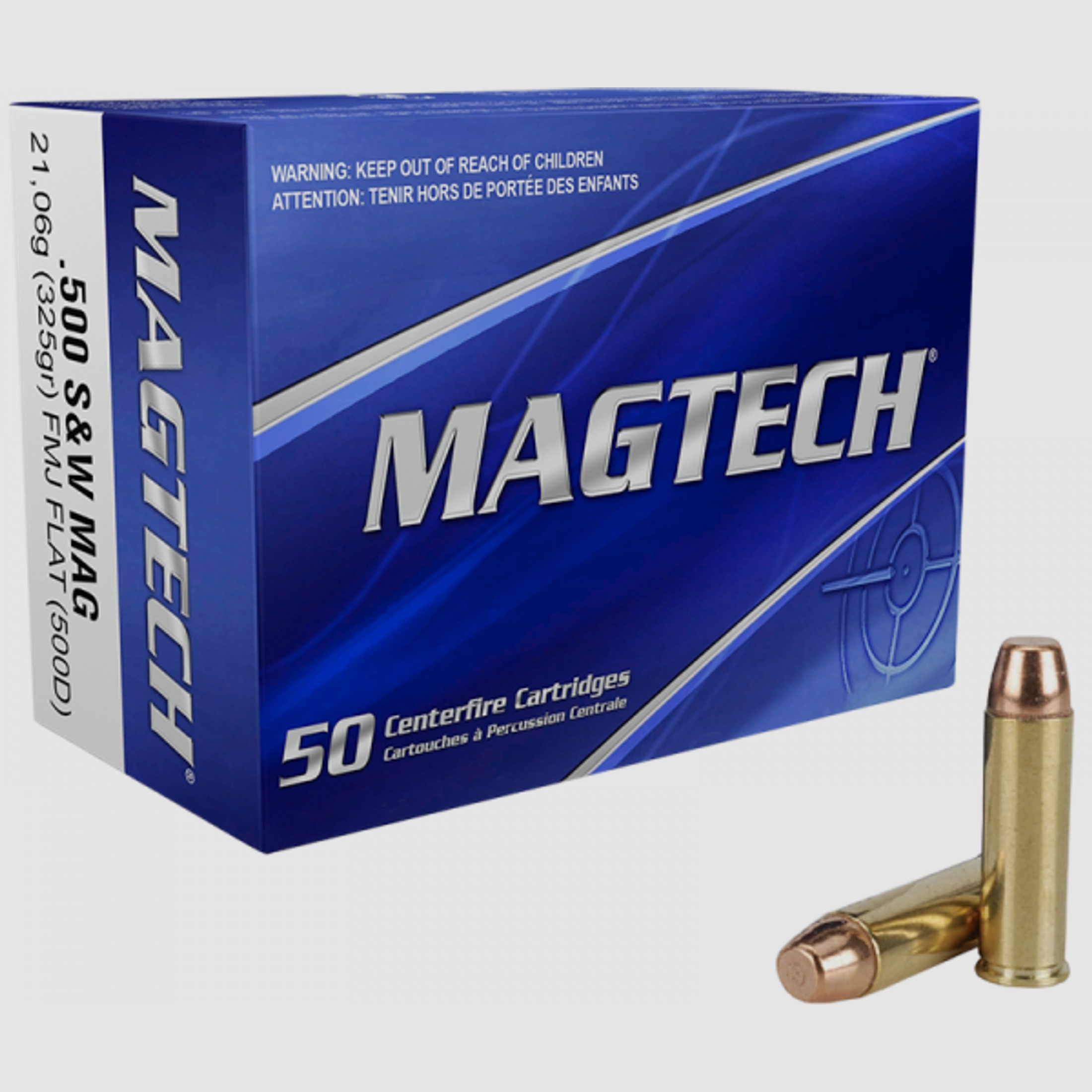 Magtech Standard .500 S&W Mag FMJ Flat 325 grs Revolverpatronen