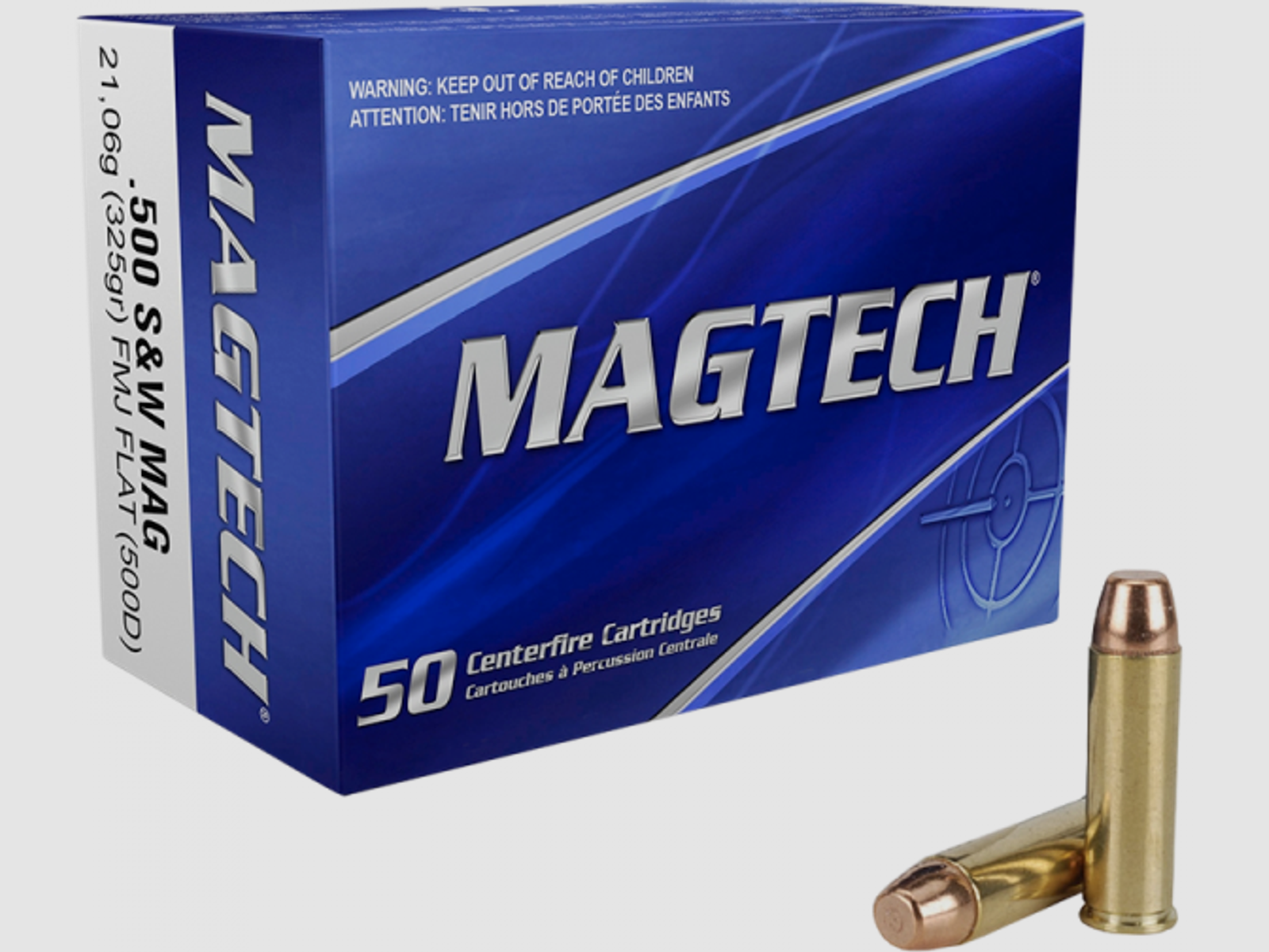 Magtech Standard .500 S&W Mag FMJ Flat 325 grs Revolverpatronen