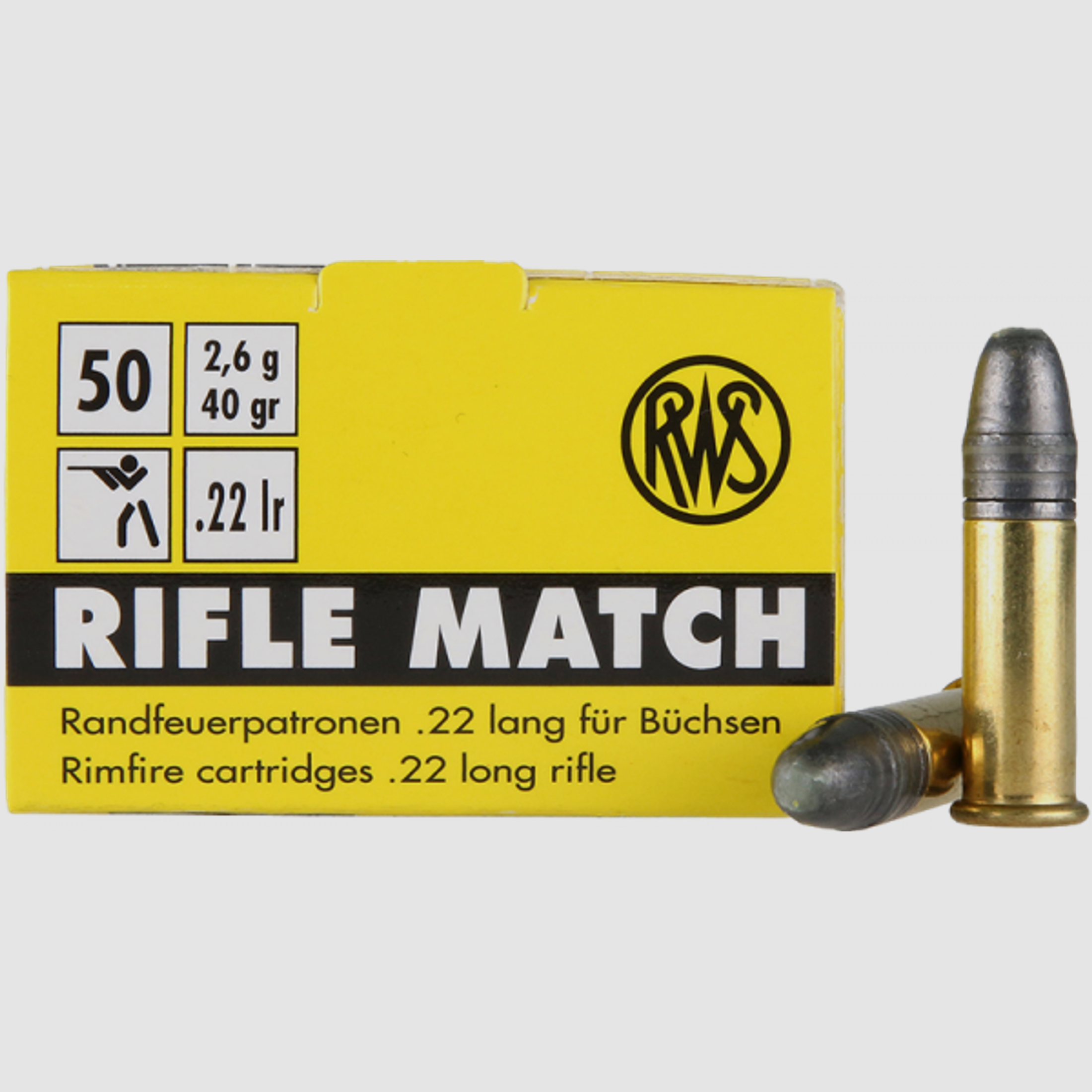 RWS Rifle Match .22 LR LRN 40 grs Kleinkaliberpatronen