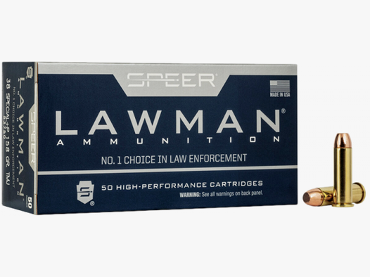 Speer LE Lawman .38 Special +P TFMJ Flat 158 grs Revolverpatronen