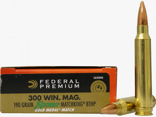 Federal Premium .300 Win Mag 12,31g - 190grs Sierra Match King BTHP Büchsenmunition