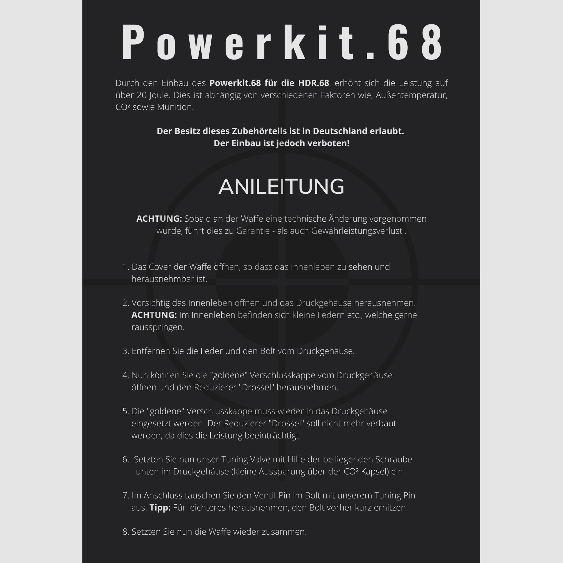 NEW ! ! Powerkit.68 for HDR68 | ROT eloxiert | Exportventil | ALU | 30J+