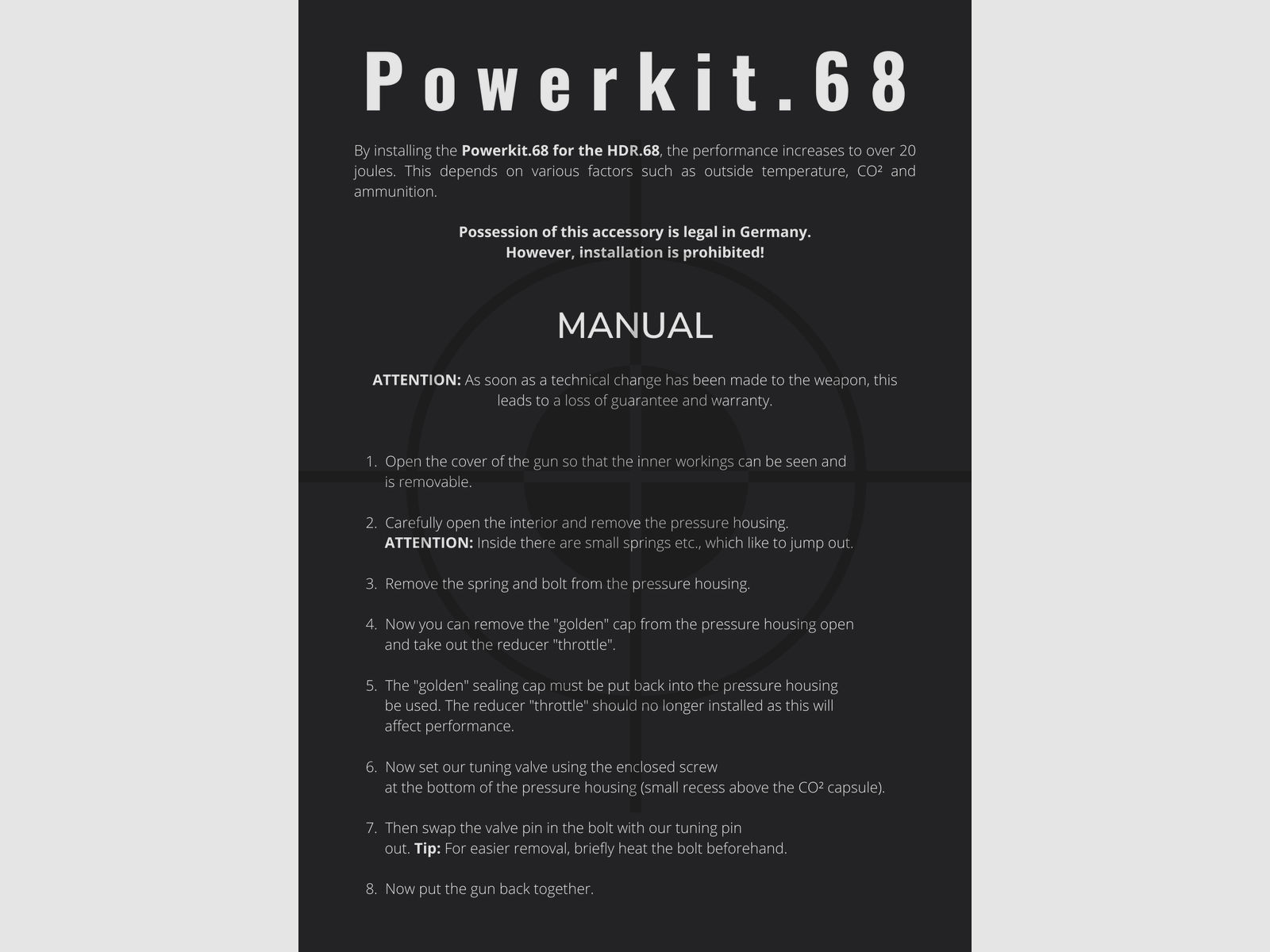 NEW ! ! Powerkit.68 for HDR68 | GOLD eloxiert | Exportventil | ALU | 30J+