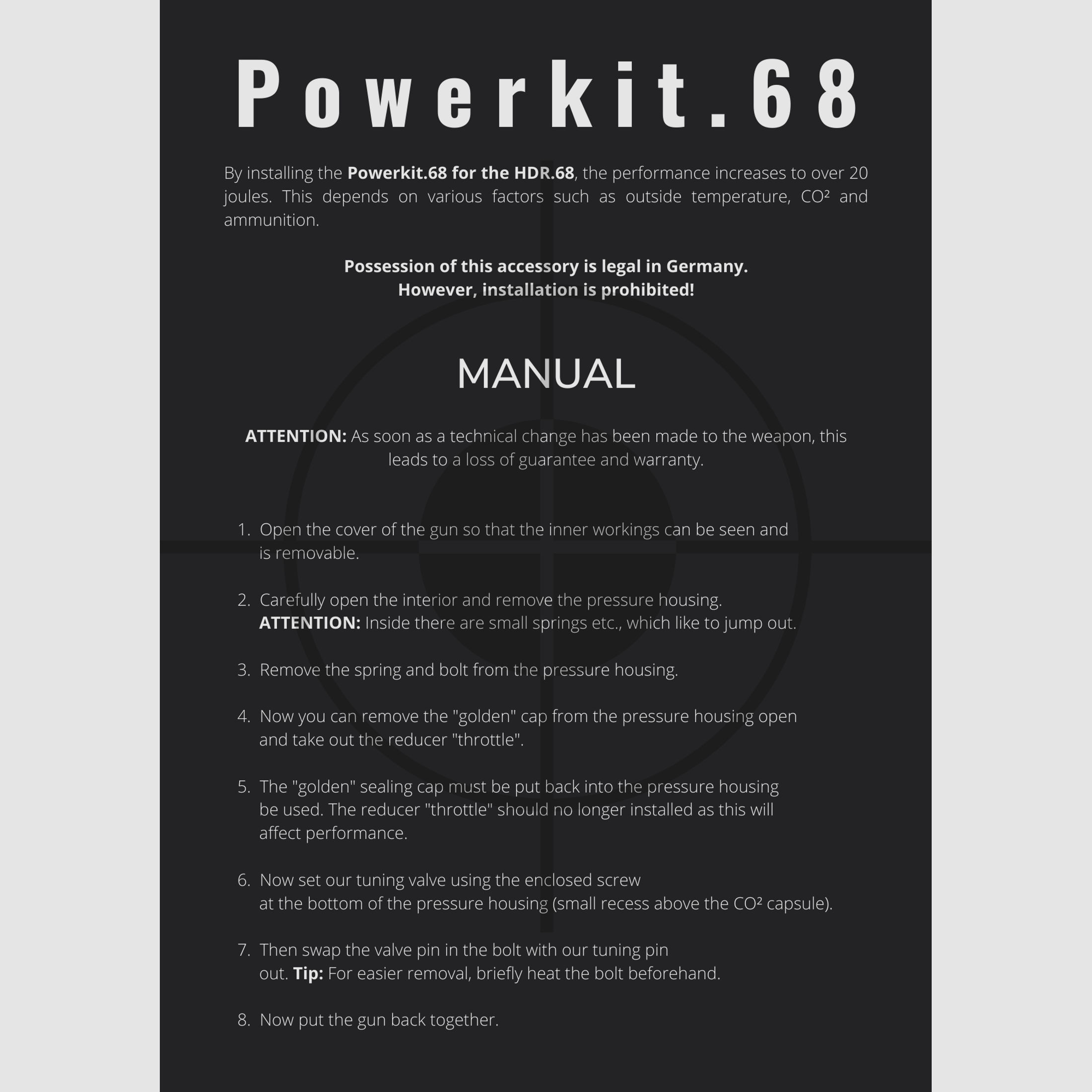 NEW ! ! Powerkit.68 for HDR68 | GOLD eloxiert | Exportventil | ALU | 30J+