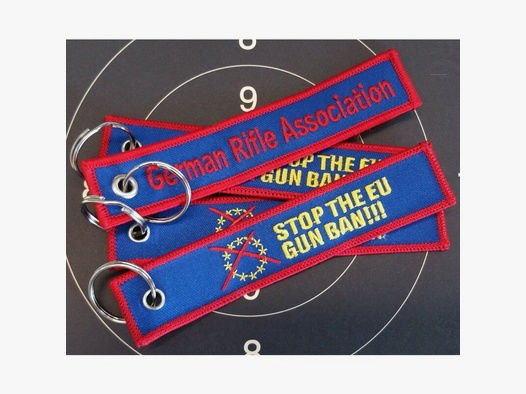 GRA Schlüsselanhänger GRA + Stop EU Gun Ban