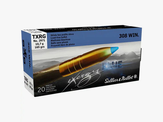 Sellier & Bellot .308Win 165grs TXRG Blue 20STK Munition bleifrei