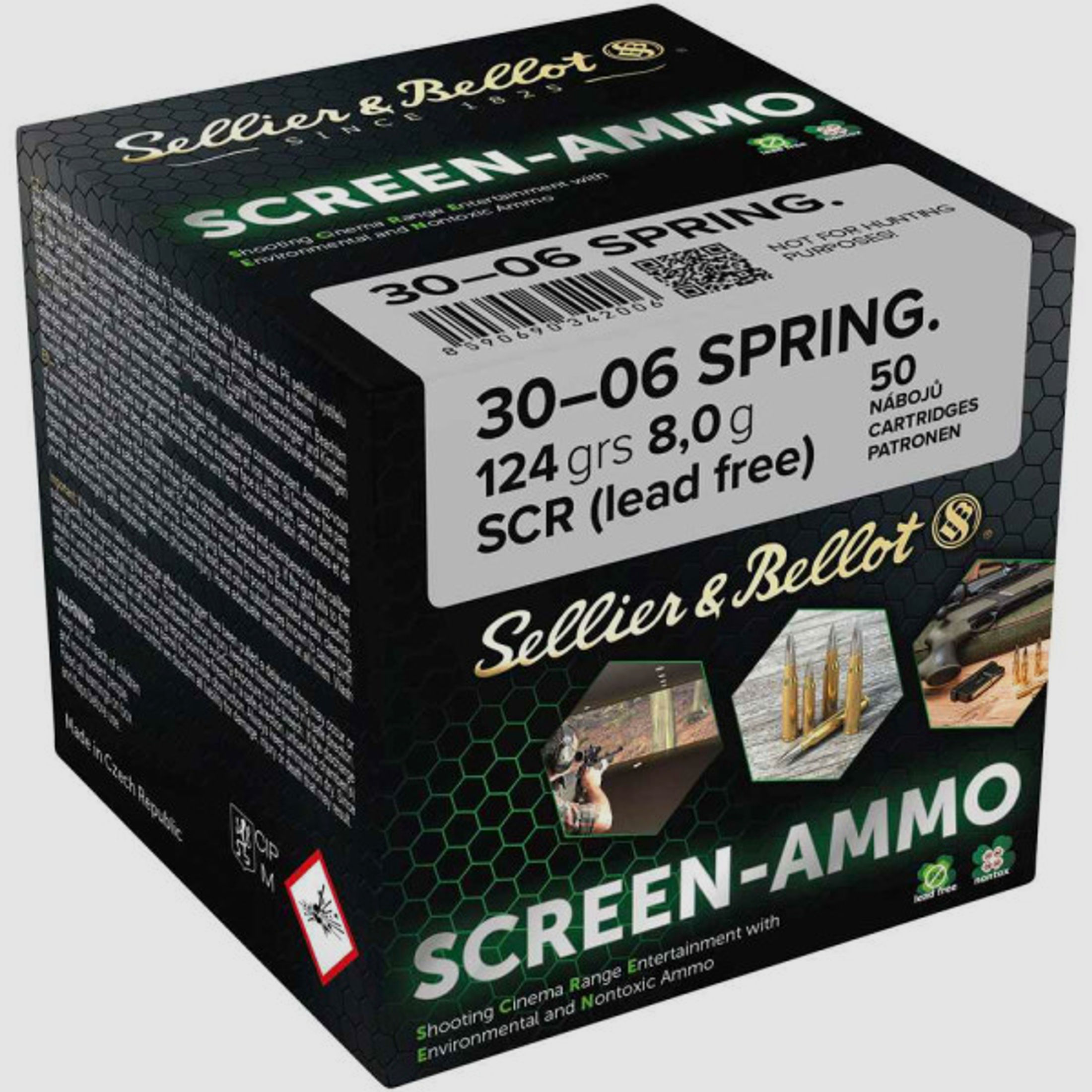 Sellier & Bellot .30-06Spring. 124grs Screen-Ammo 50STK Munition bleifrei