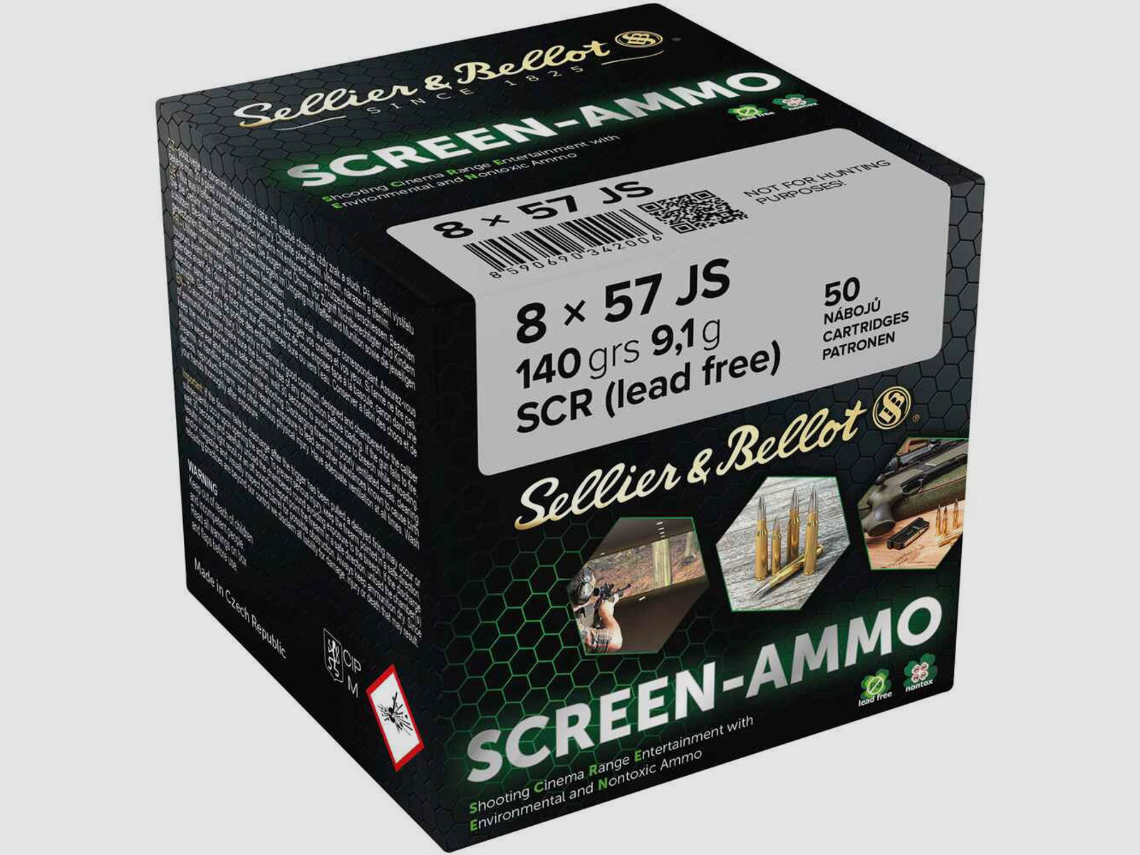 Sellier & Bellot 8x57JS 140grs Screen-Ammo 50STK Munition bleifrei