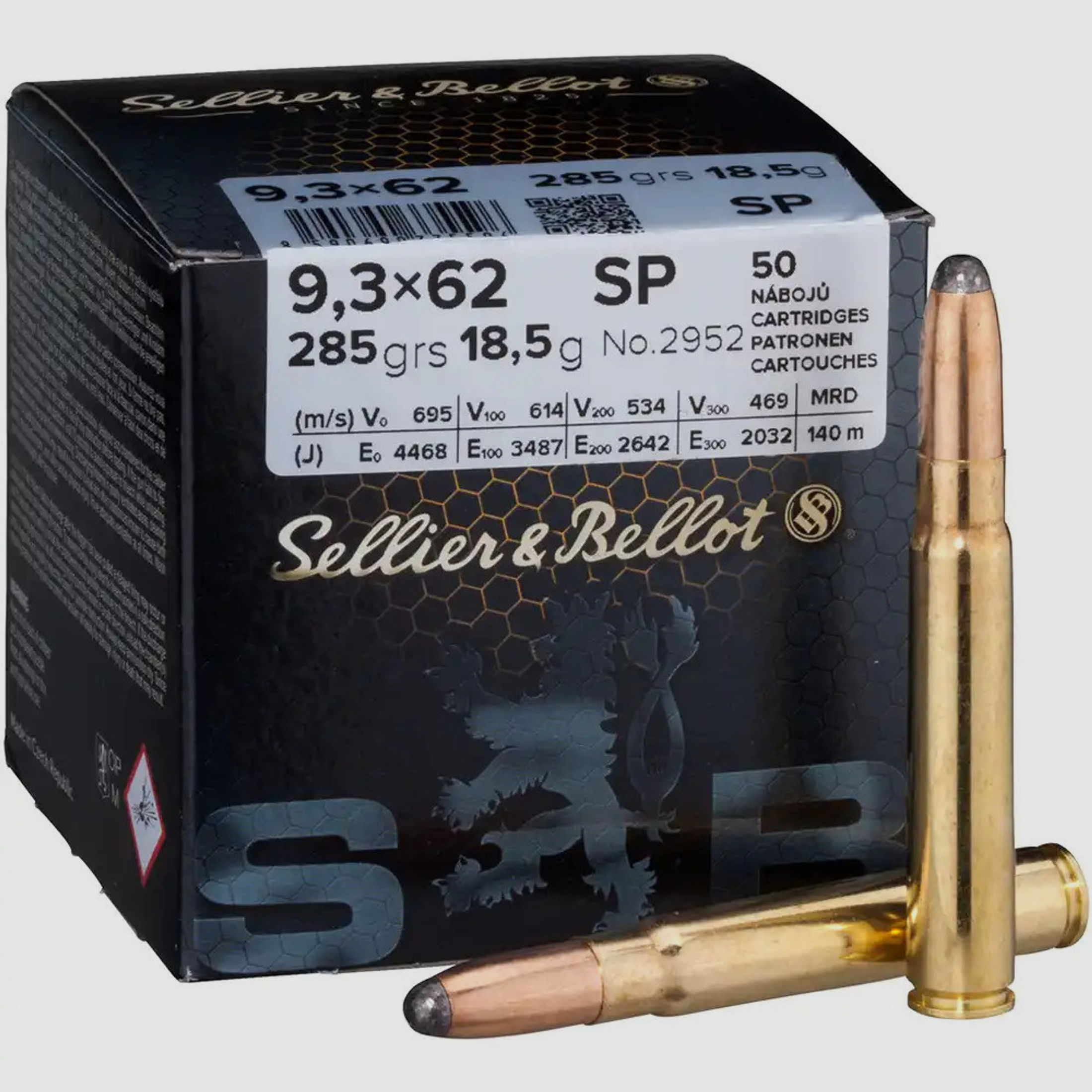 Sellier & Bellot 9,3x62 285gr SP 50STK Munition bleihaltig