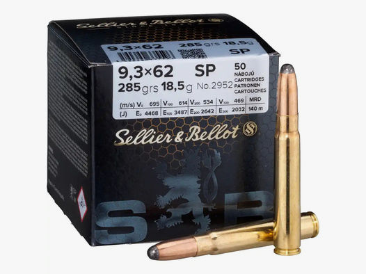 Sellier & Bellot 9,3x62 285gr SP 50STK Munition bleihaltig
