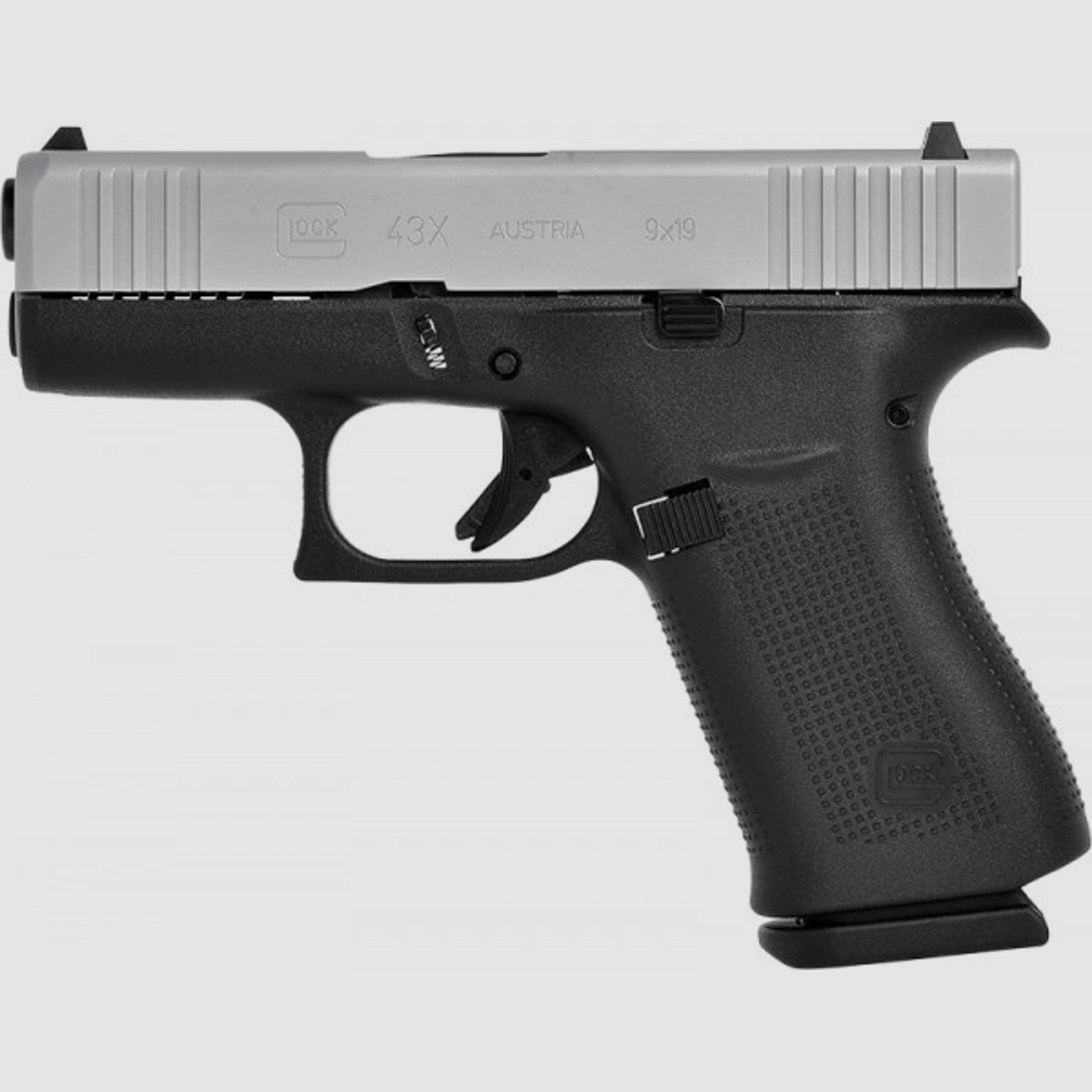 Glock 43X Silver Slide 9mmLuger Pistole