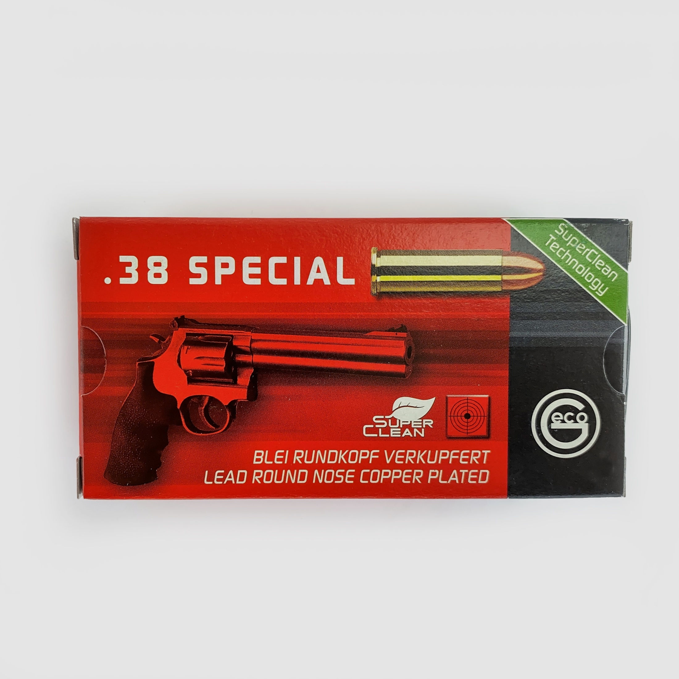 GECO Revolverpatrone .38 Special Blei-Rundkopf-Verkupfert Super Clean Technology