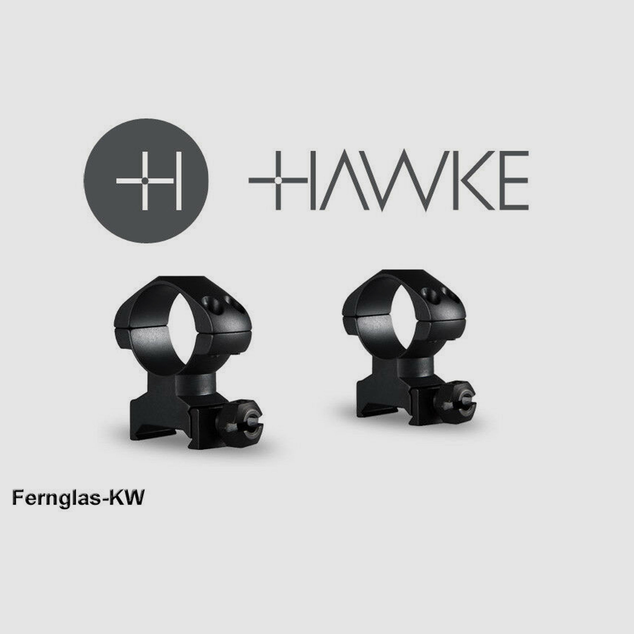 HAWKE 23002 1" 25,4mm Präzision Stahl Ringmontagen Hoch für Weaver Schiene
