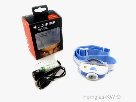 Ledlenser 501951 LED Kopflampe Stirnlampe MH5 Blau Weiß 400 Lumen mit Akku