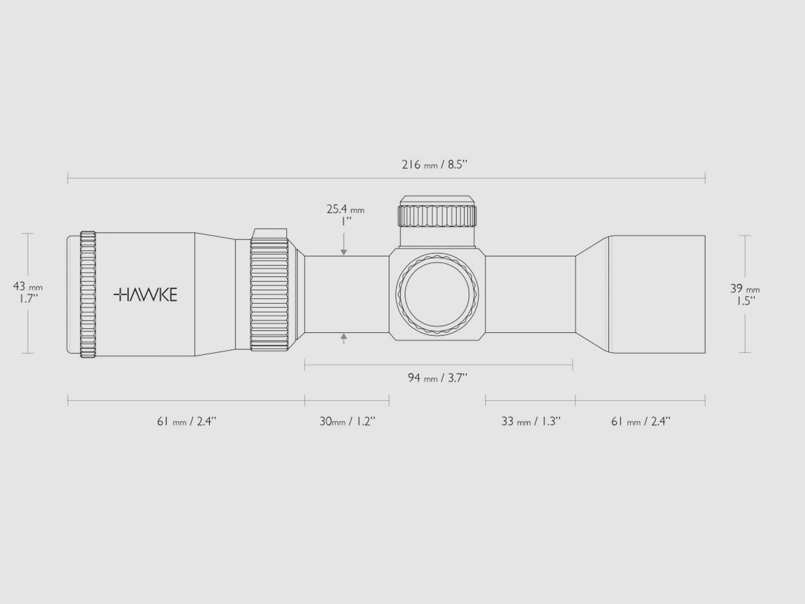 HAWKE 12221 Armbrust Zielfernrohr XB1 1,5-5x32 SR Leuchtabsehen