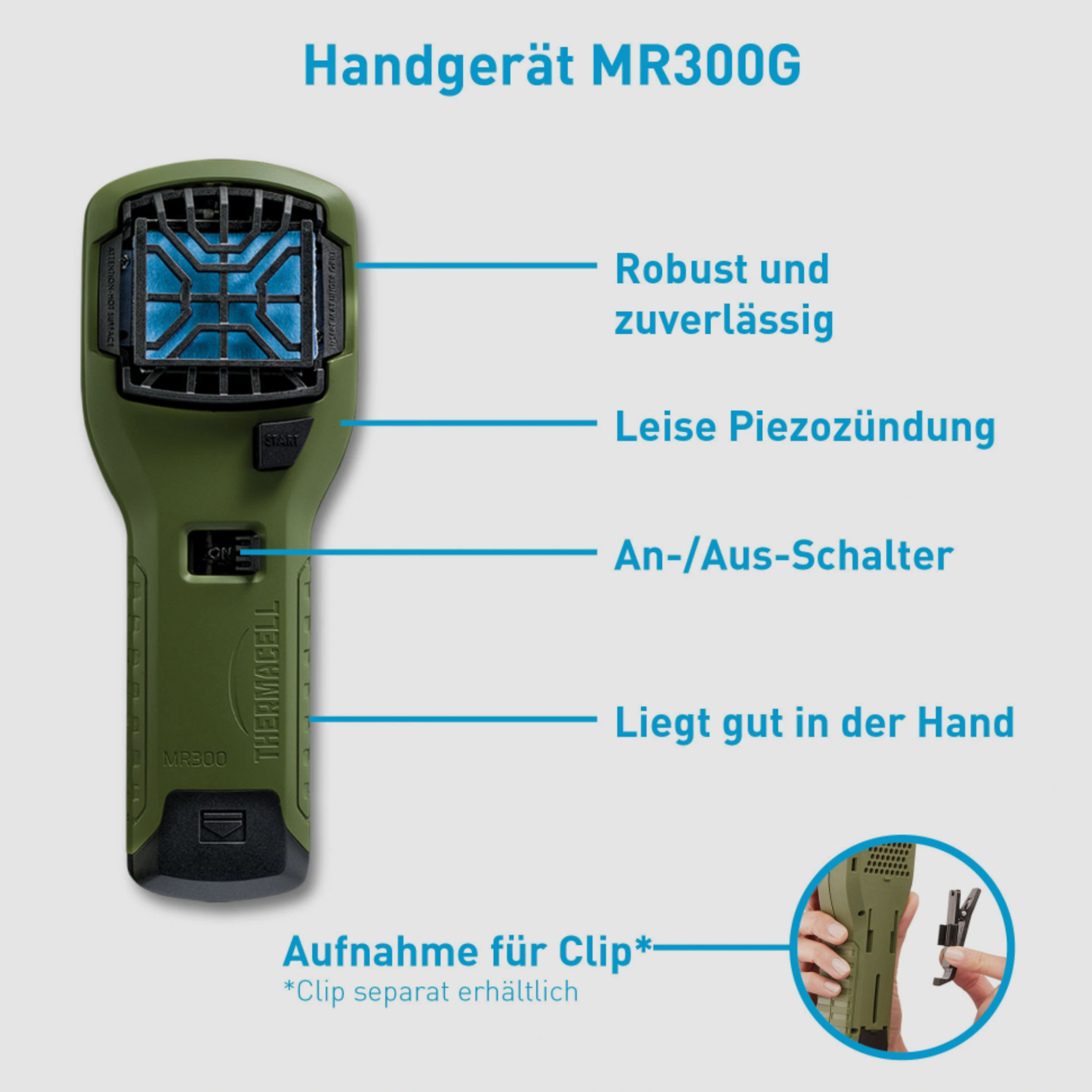 Aussteller THERMACELL 2010172 Handgerät grün MR-300G Stechmückenschutz V213