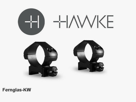 HAWKE 23006 30mm Präzision Stahl Ringmontagen Mittel für Weaver Schiene