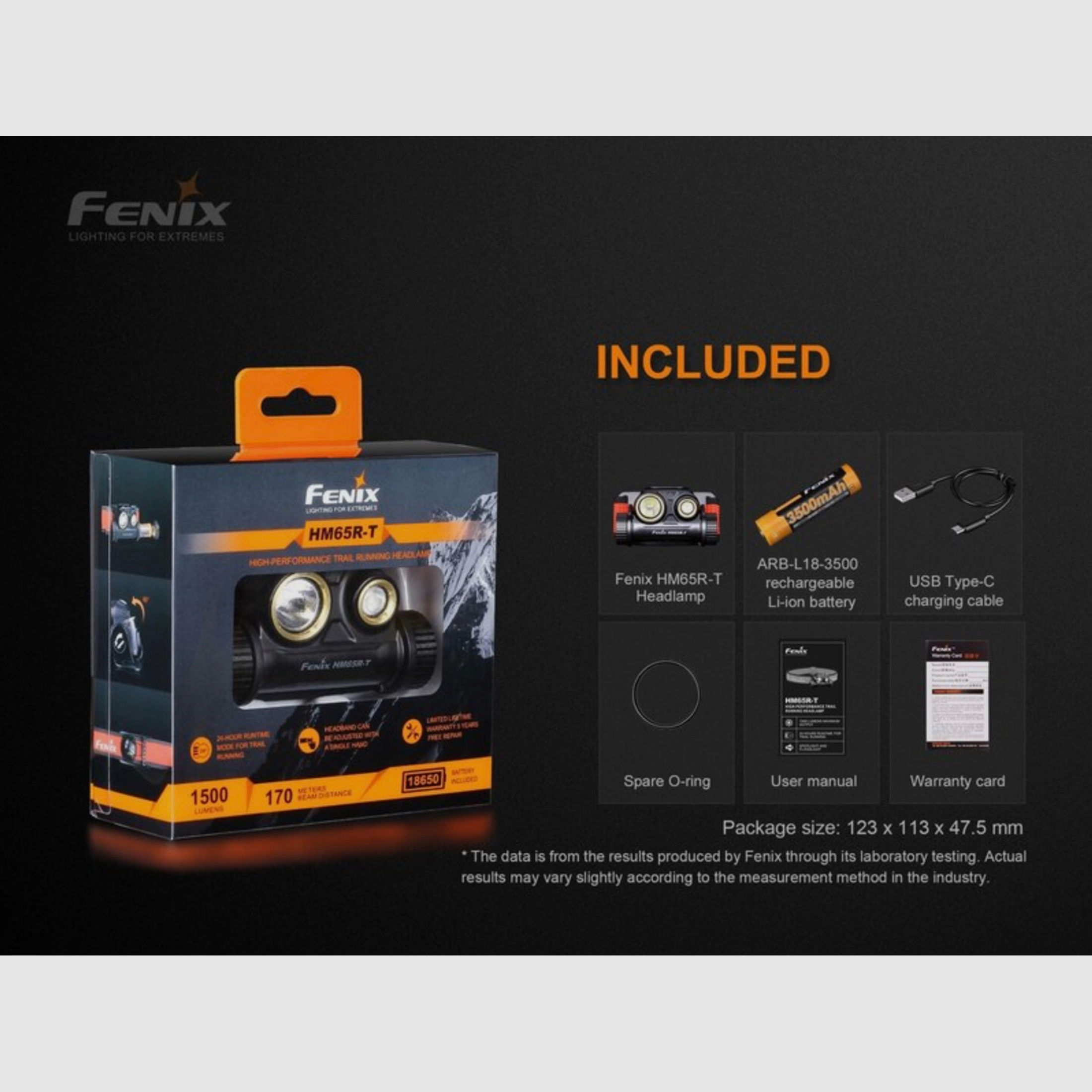 Fenix FEHM65RT LED Stirnlampe HM65R-T 1500 Lumen