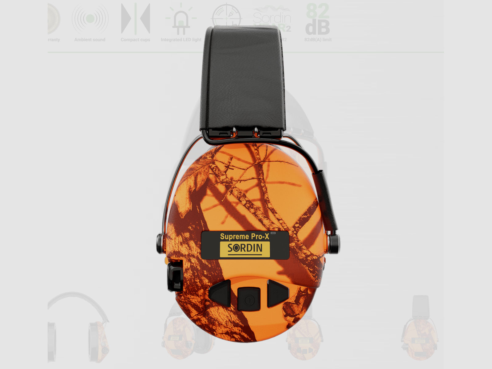 Sordin 75302-X-09-S Elektronischer Gehörschutz Supreme Orange Pro X LED Headband