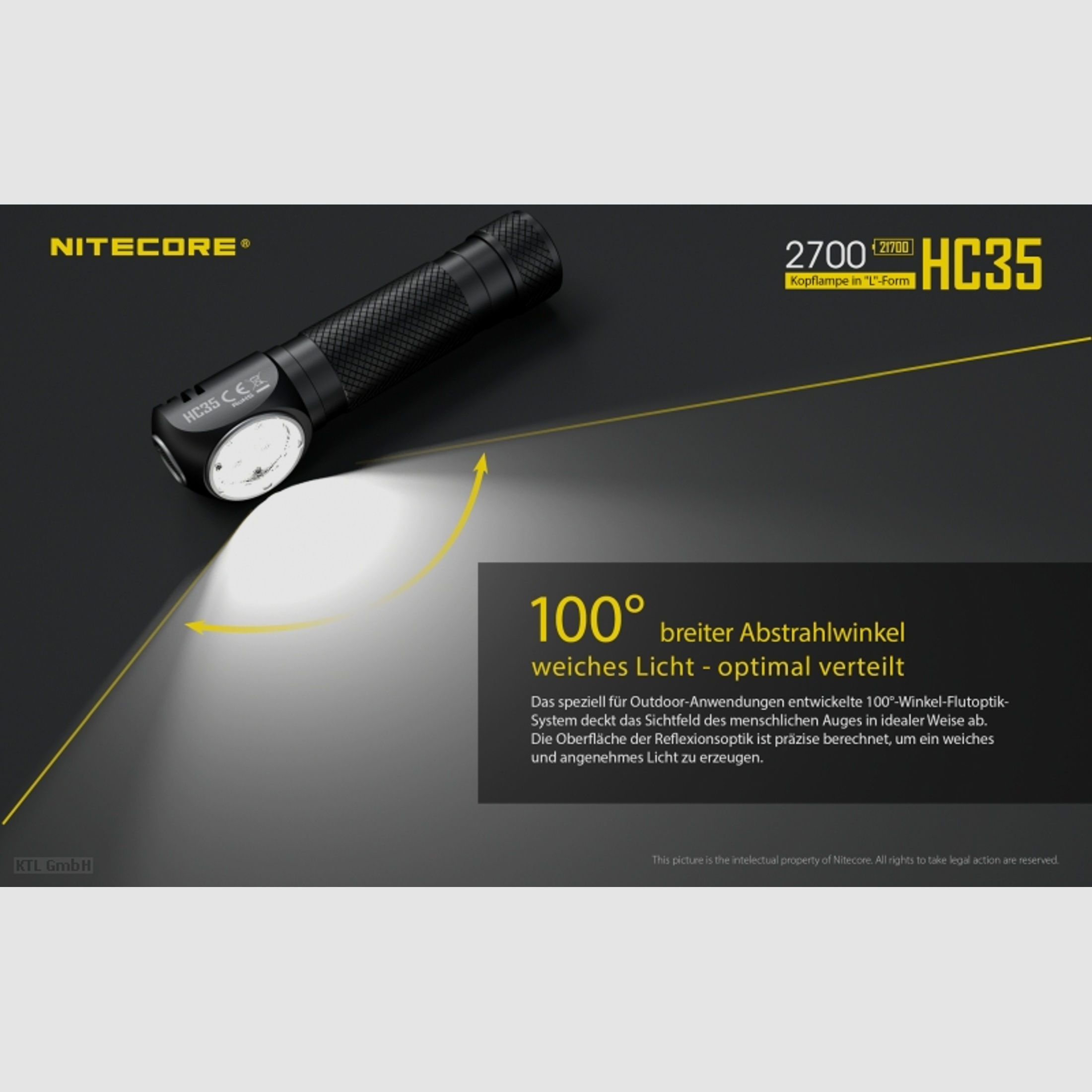 Nitecore HC35 Stirnlampe inklusive NL2140HP
