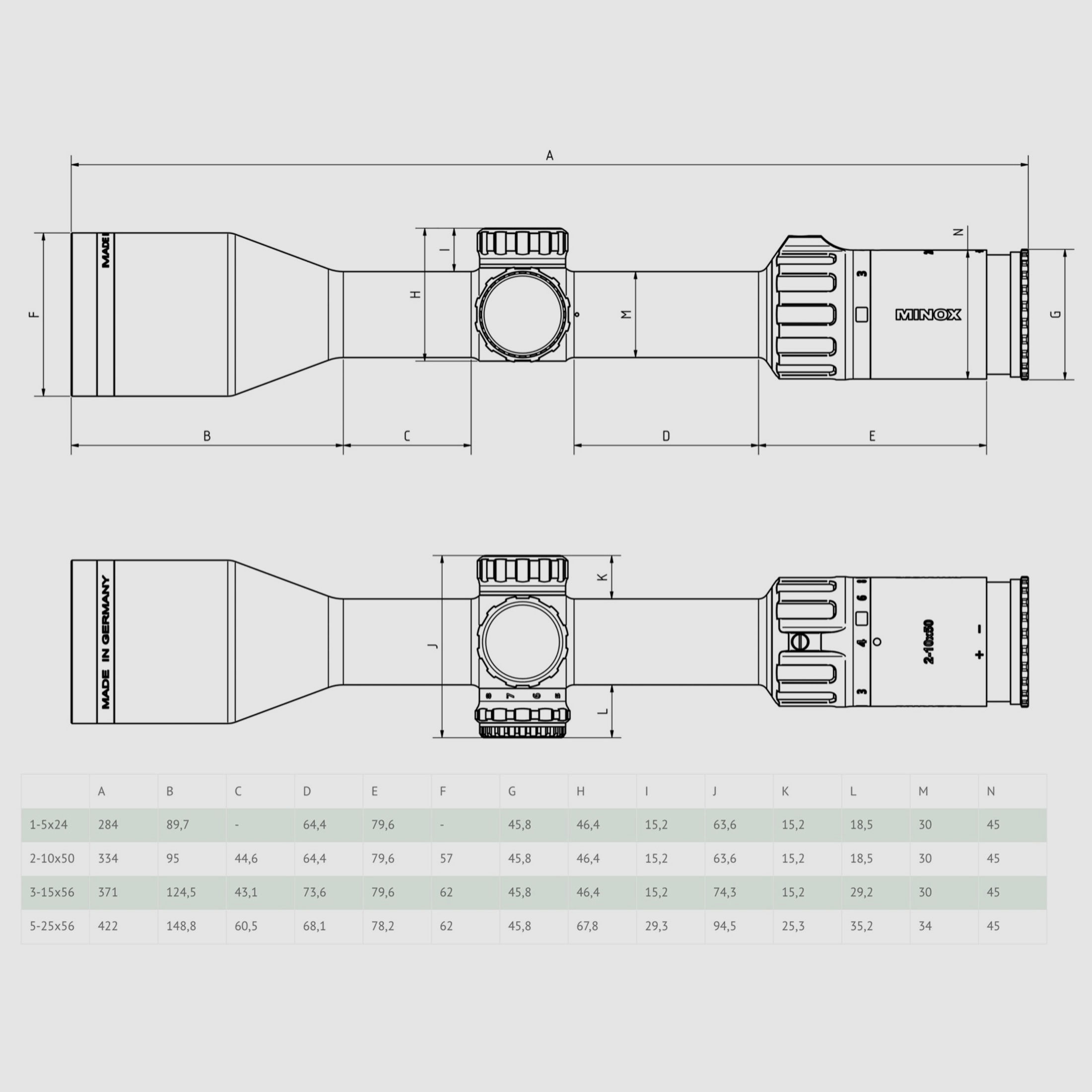Minox Allrounder Zielfernrohr 3-15x56 S Leuchtabsehen 4 in 2 Bildebene mit Schiene