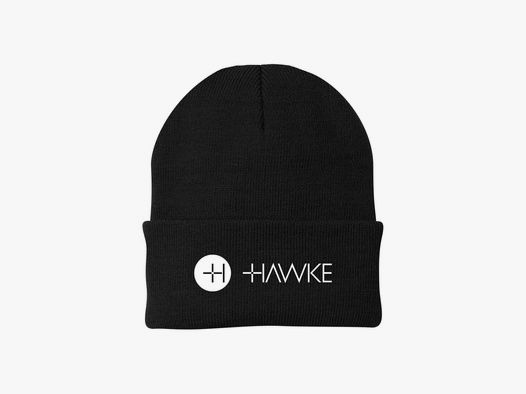 Hawke Strickmütze schwarz mit gesticktem Logo