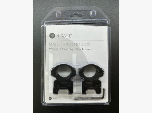 BWare HAWKE 22114 25,4mm Ringmontage Hoch für Weaver Schiene Zielfernrohr