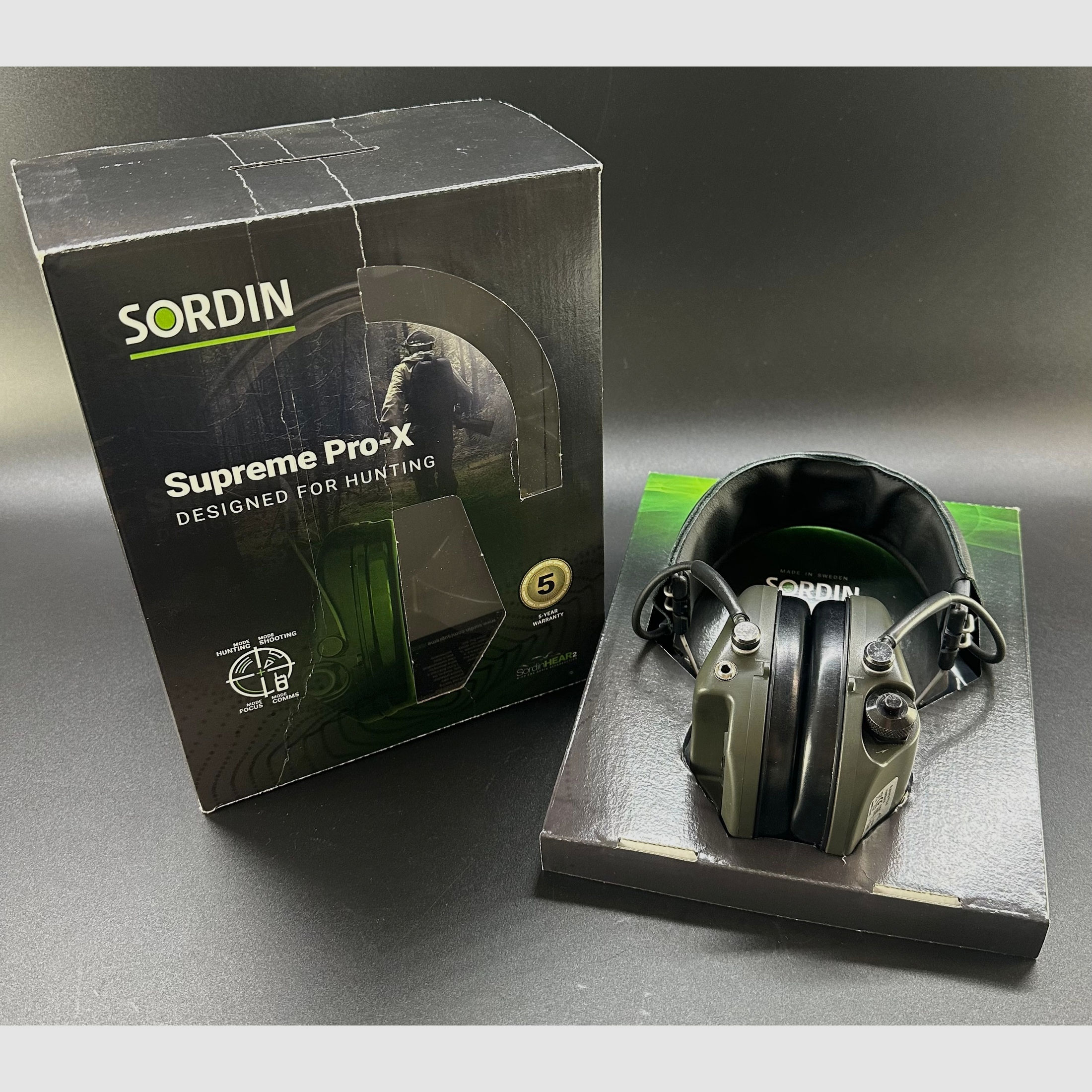 Aussteller Sordin 75302-X/L-S Elektronischer Gehörschutz Supreme Pro X Headband Grün