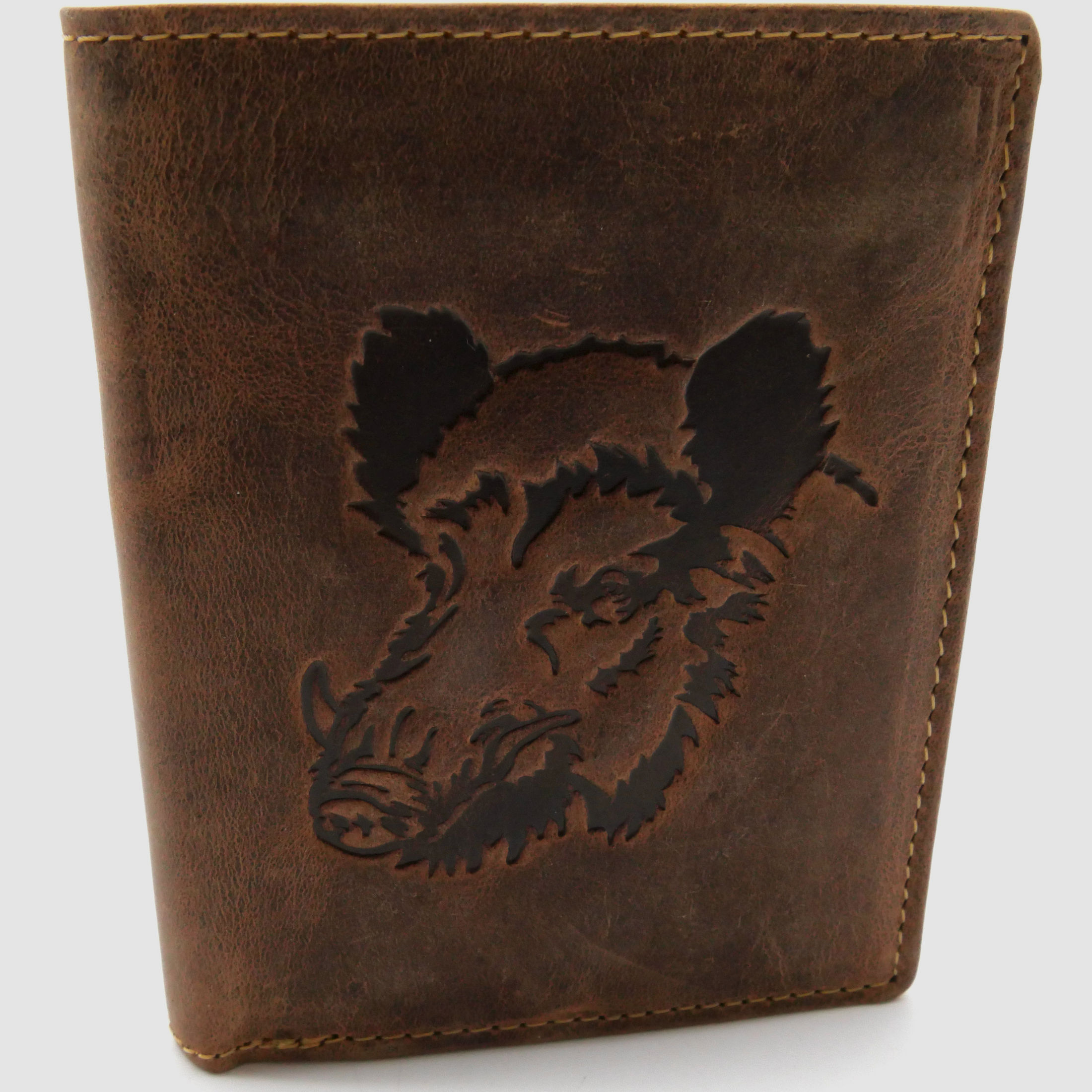 Greenburry Leder Geldbörse braun Vintage Animal Collection Wildschweinkopf 1701-Wild Boar-25