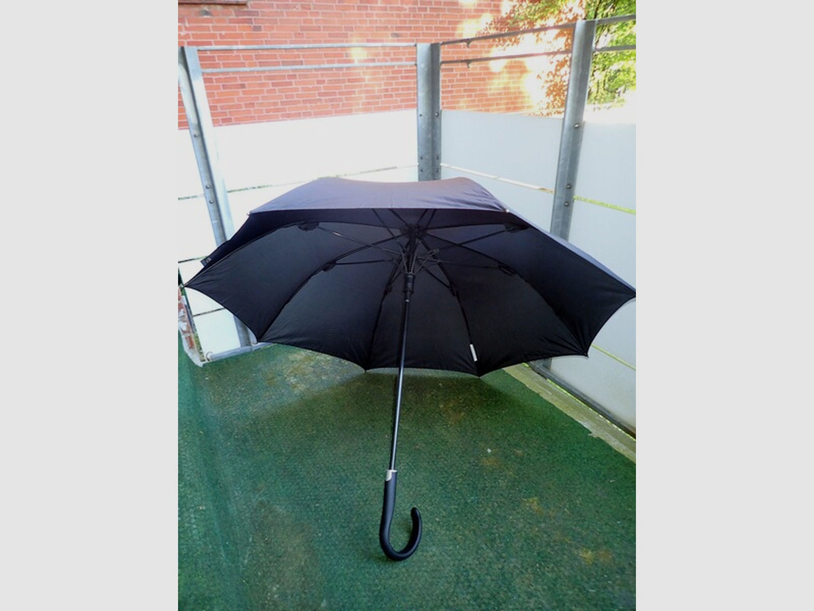 Selbstverteidigungsschirm/Regenschirm, schwarz, Damen, Rundhaken, neu!