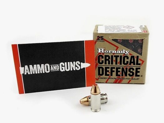 Hornady Critical Defense 9mm Luger 115gr FTX 25er Packungen