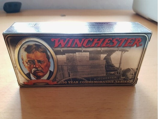 TOP - Winchester 150 Year Commemorative Th. Roosevelt .30-30 Sammlermunition zum Sonderpreis.