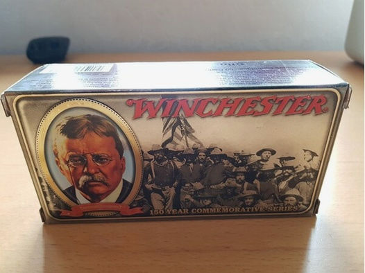 TOP - Winchester 150 Year Commemorative Th. Roosevelt .45 Colt Sammlermunition zum Sonderpreis.