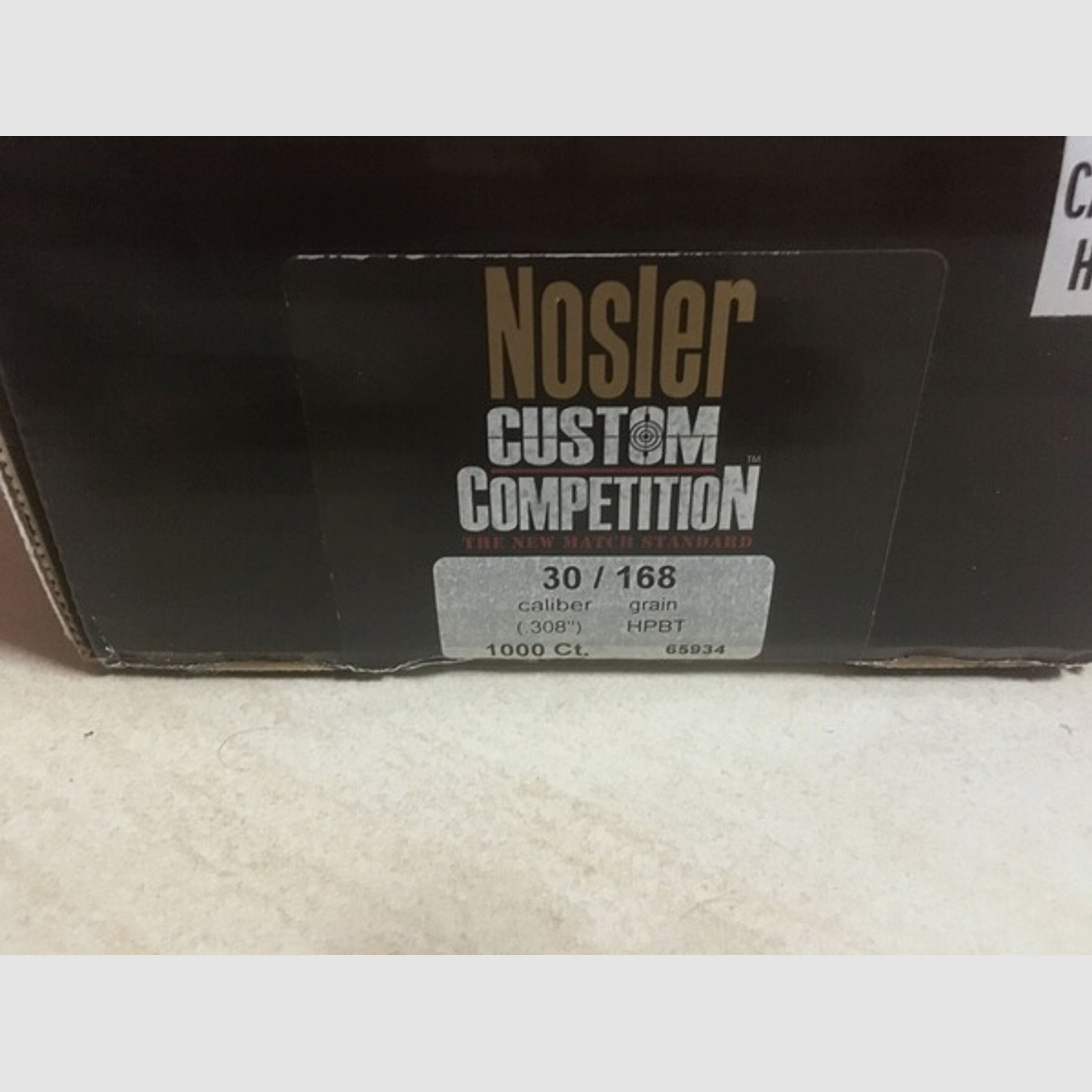 Nosler Match Geschosse .308 HPBT 168 grain Custom Competition 1000 Stück Packung