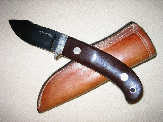 S. R. JOHNSON USA Short Hunter Custom Knife Rarität Knifemakers guild Einzelstück