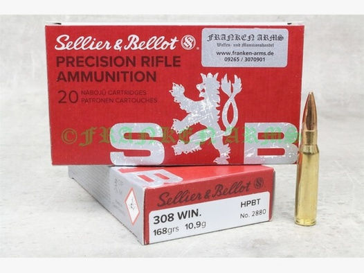 Sellier&Bellot OTM HPBT .308 Win. 168gr. 10,9g 20 Stück