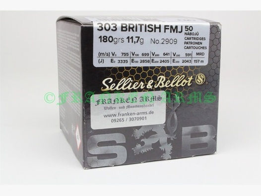 Sellier&Bellot .303 British FMJ 180gr. 11,7g 50 Stück