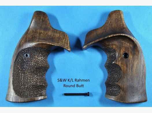 Nussbaumgriff für S&W Revolver K/L Rahmen Round Butt (neuere Modelle) mit Daumenauflage