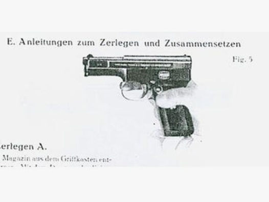 Nachdruck Bedienungsanleitung Pistole Mauser Modell 14