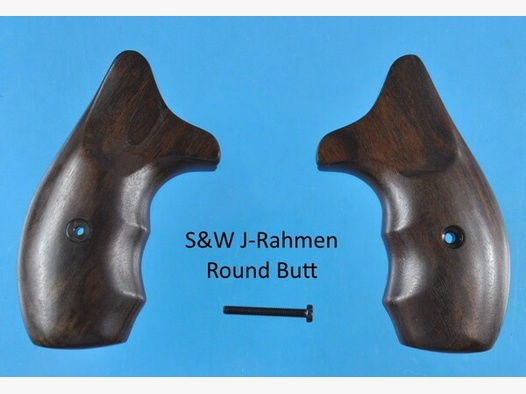 Nussbaum-Griffschalen für S&W J-Rahmen Round Butt (runder Rahmen),Weihrauch HW 37 u. 88, Erma EGR 66