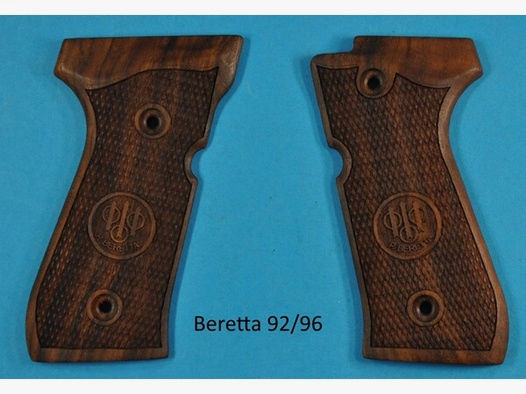 Luxus-Nussbaum-Griffschalen für Pistole Beretta 92 mit Logo