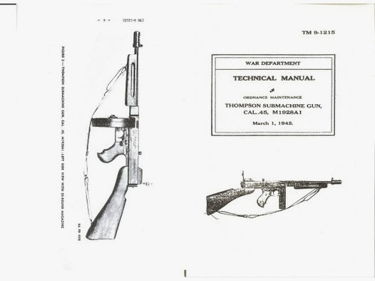 Nachdruck US-Dienstvorschrift Maschinenpistole M1928A1 Thomson
