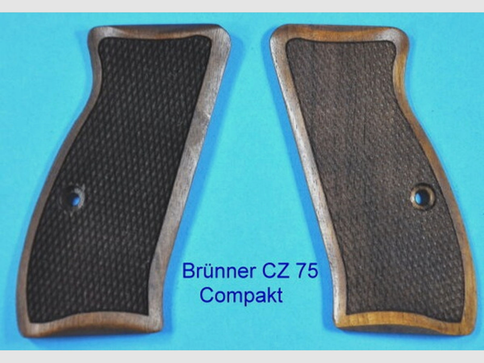 Nussbaum-Griffschalen für Bünner CZ75 Compakt mit Fischhaut
