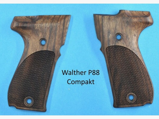 Nussbaum-Griffschalen für Pistole Walther P88 Compakt mit Fischhaut