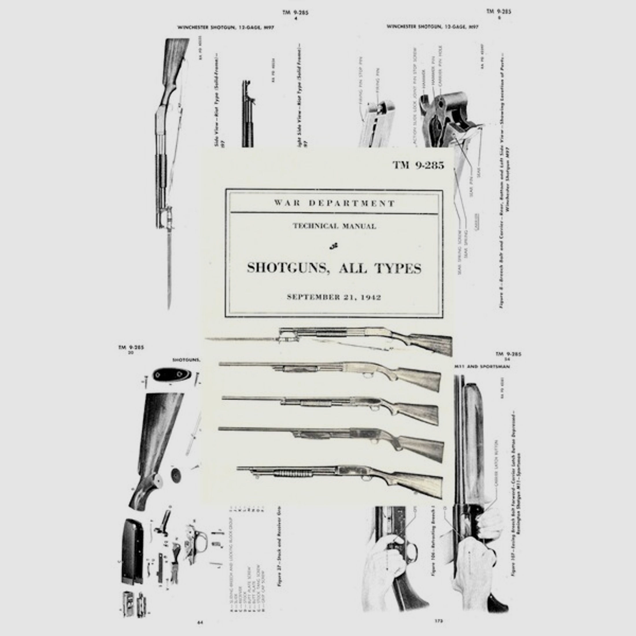 Nachdruck US-Dienstvorschrift von 1942 Repetier-Schrotflinten