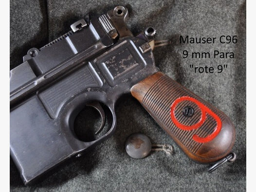Nussbaum-Griffschalen für Pistole Mauser C96 "Rote9"