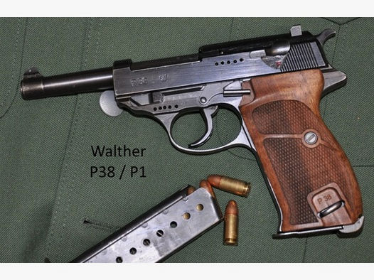Nussbaum-Griffschalen für Pistole Walther P38 und P1