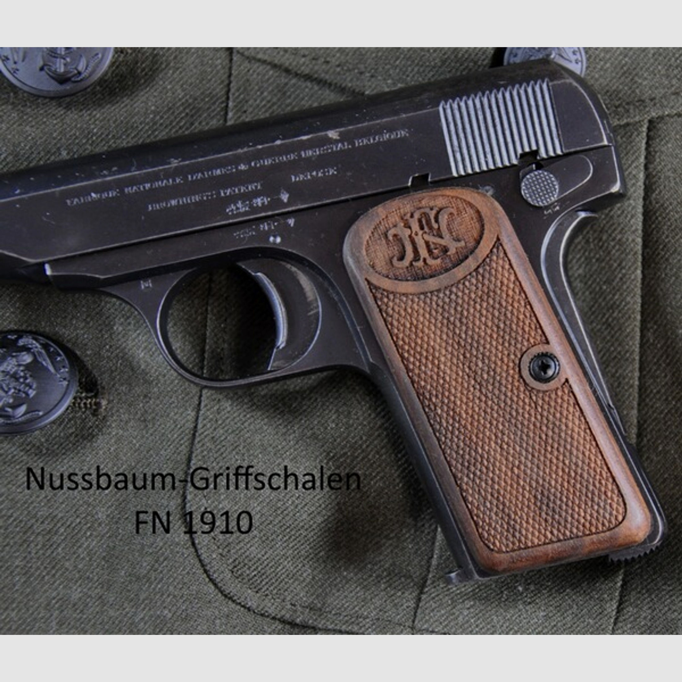 Nussbaum-Griffschalen für Pistole FN Mod. 1910