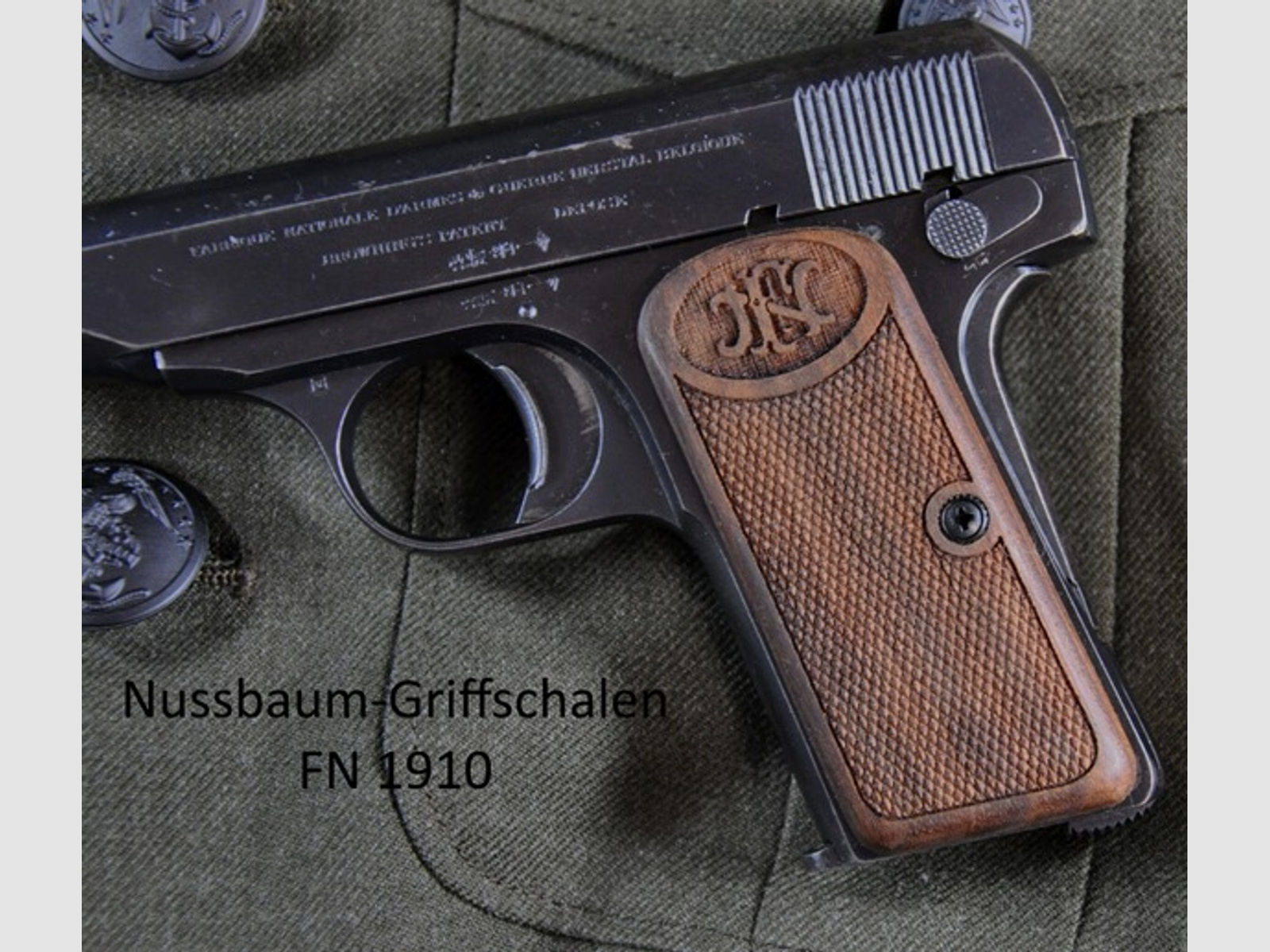Nussbaum-Griffschalen für Pistole FN Mod. 1910