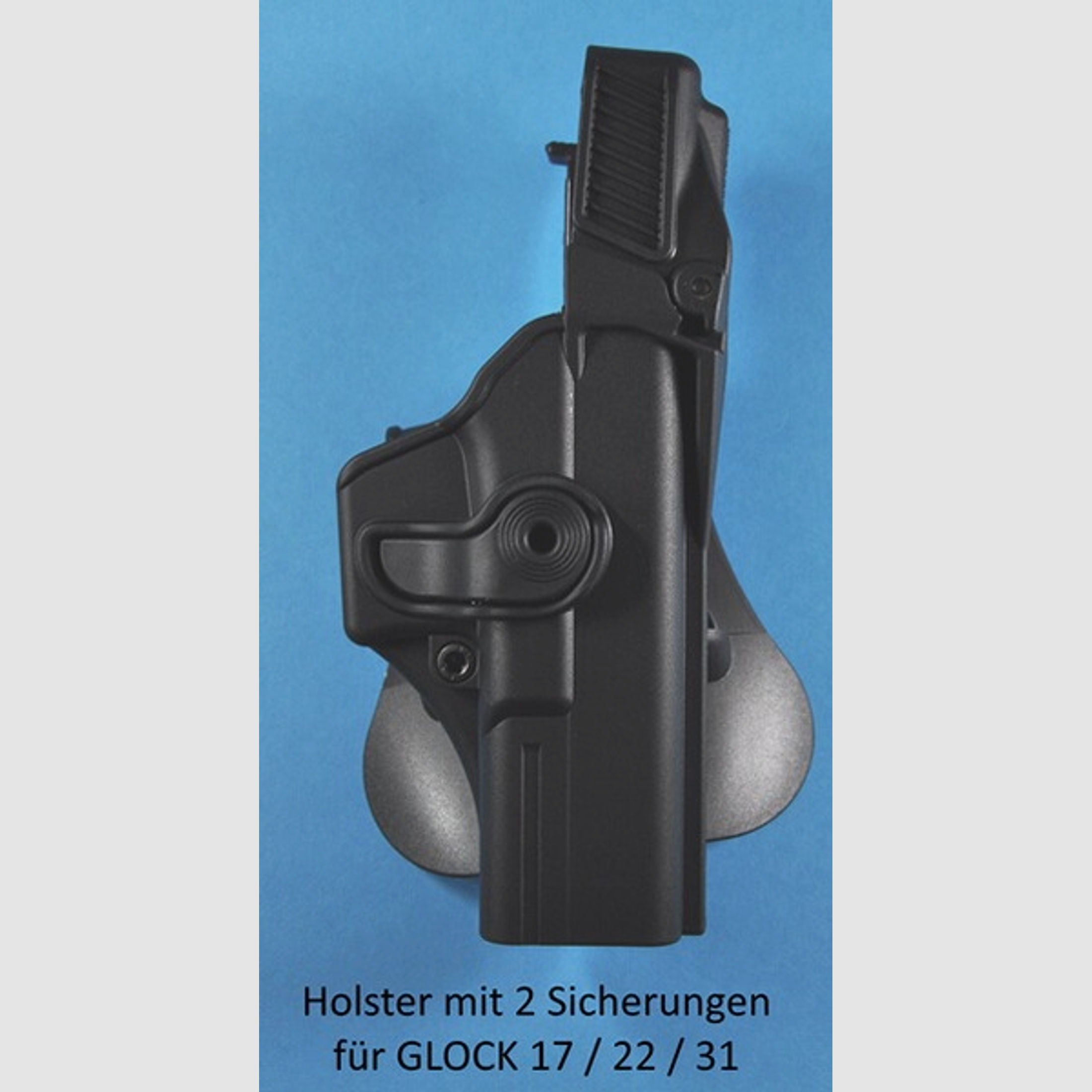 schwenkbares Paddle-Holster für GLOCK 17 / 22 / 28 / 31 Pistolen mit doppelter Zugriff-Sicherung